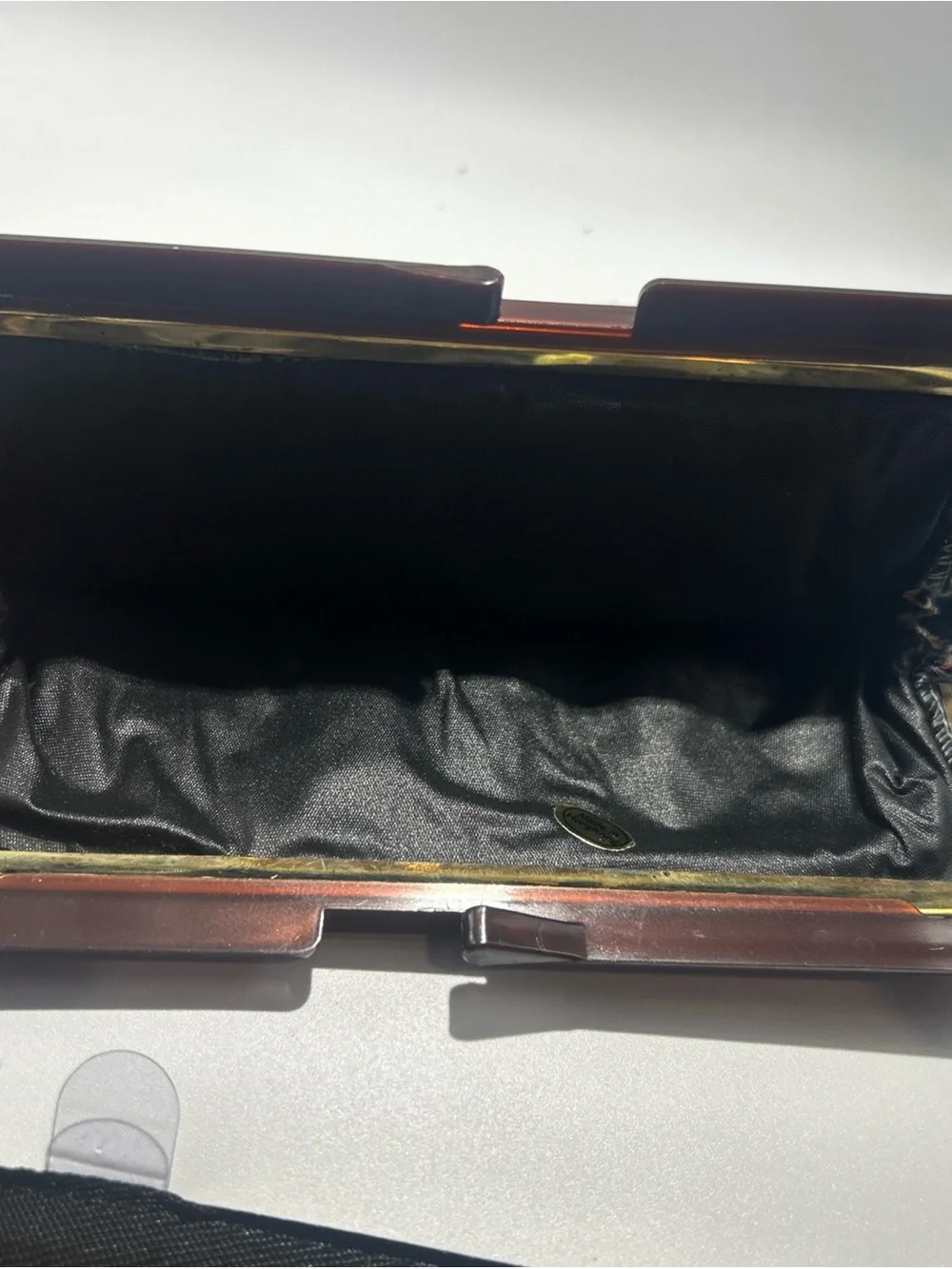 Source Unknown Floral Tapestry Clutch - Cream, Green, Red, Gold
